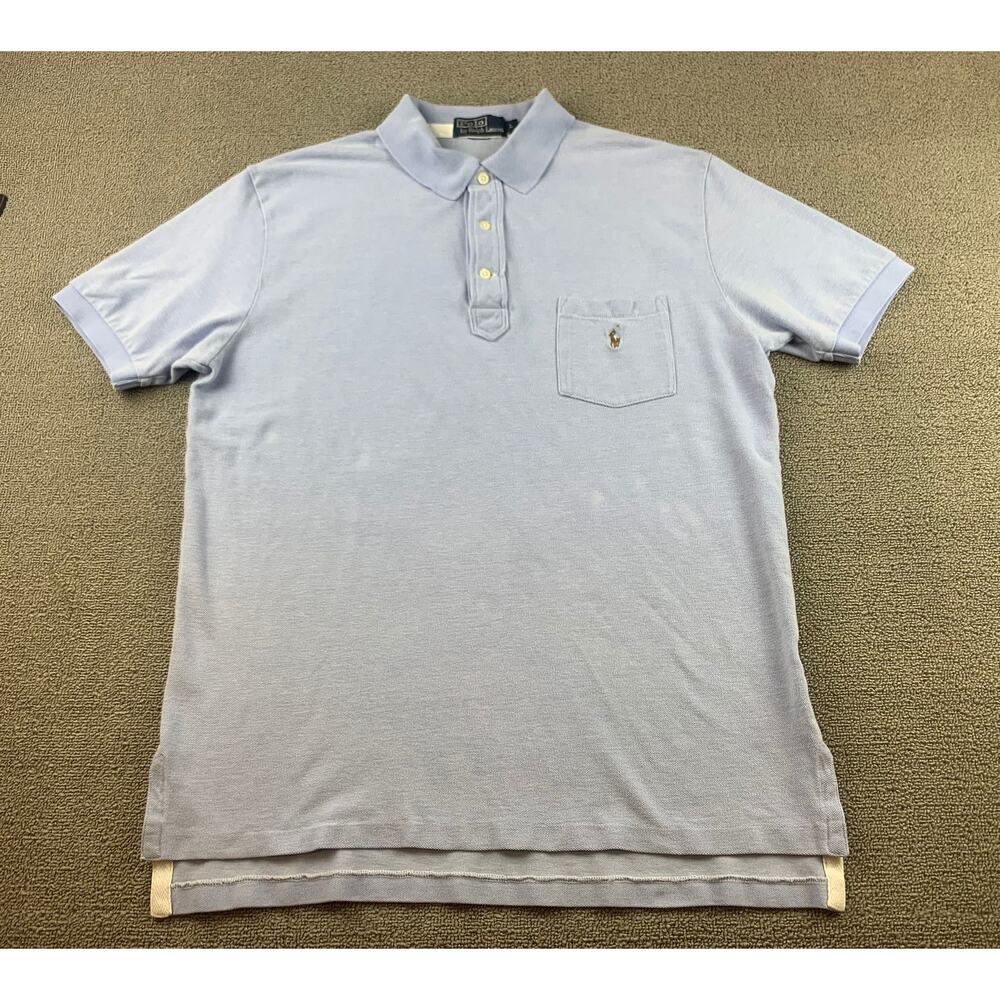 Polo by‎ Ralph Lauren Men's L Light Blue Short Sleeve Golf Cotton Polo Shirt